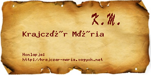Krajczár Mária névjegykártya