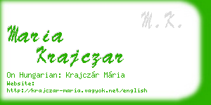 maria krajczar business card